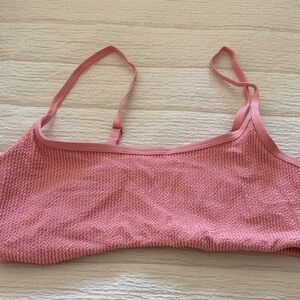 Pink Textured Women's Bikini Top